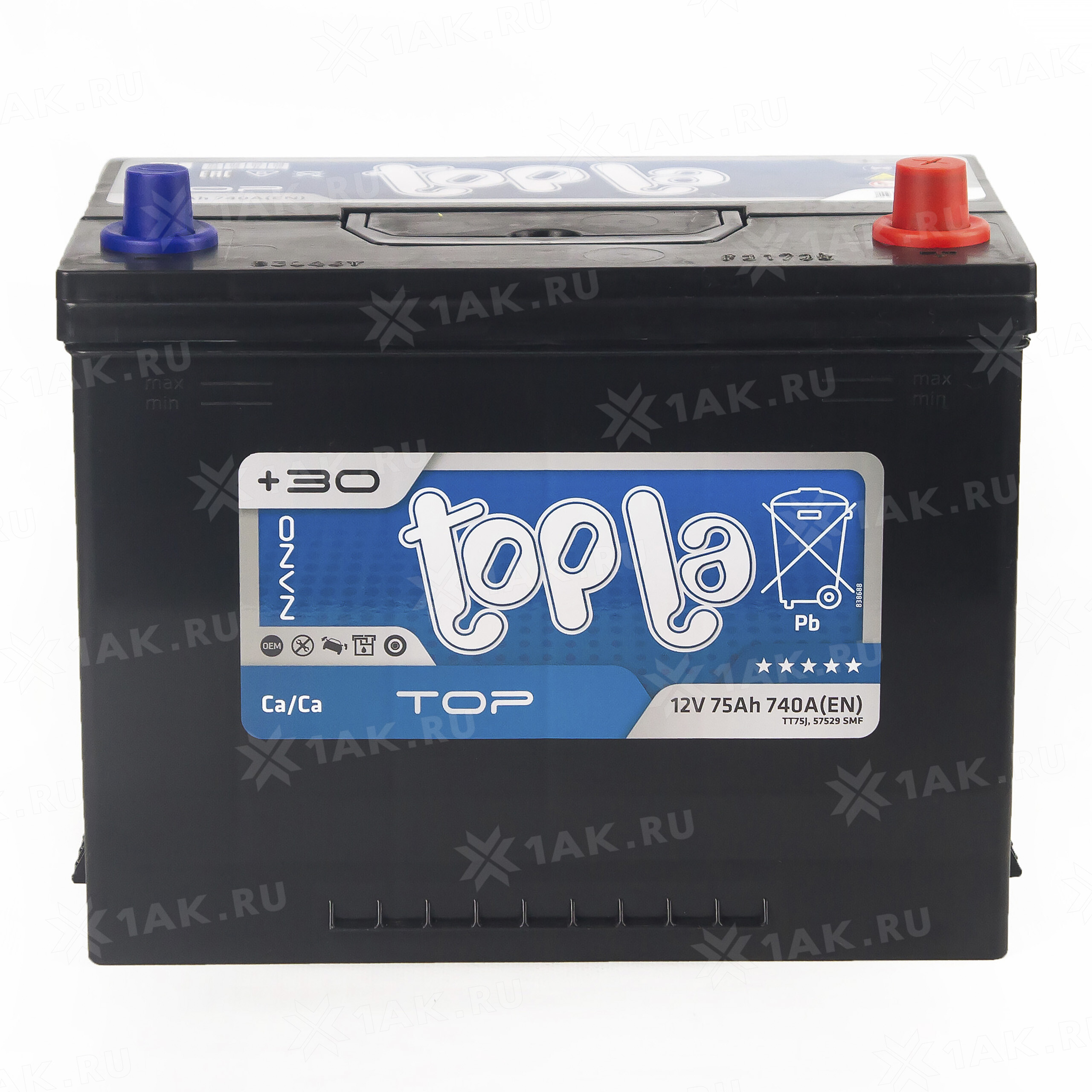 Купить аккумулятор TOPLA TOP (75 Ah) 740 A, 12 V Обратная, R+ арт.118875 с  бесплатной доставкой – 1AK.RU