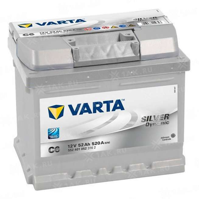 Аккумулятор VARTA Silver Dynamic (52 Ah, 12 V) Обратная, R+ LB1 арт.552401 0