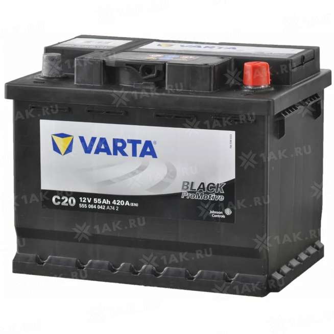 Аккумулятор VARTA PROMOTIVE BLACK (55 Ah, 12 V) Обратная, R+ L2 арт.555064 0
