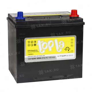 Аккумулятор TOPLA EFB Stop &amp; Go (60 Ah, 12 V) Обратная, R+ D23 арт.112260