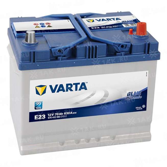 Аккумулятор VARTA Blue Dynamic (70 Ah, 12 V) Обратная, R+ D26 арт.570412 0