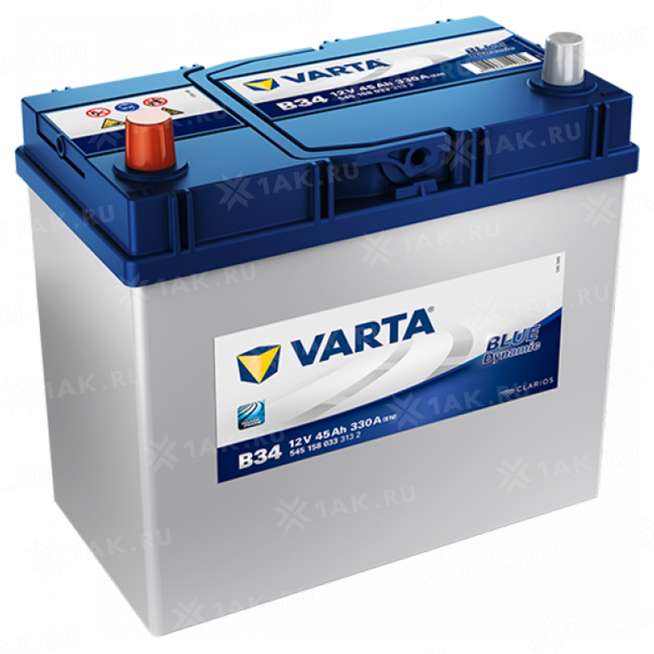 Аккумулятор VARTA Blue Dynamic (45 Ач, 12 V) Прямая, L+ B24 арт.545158 0