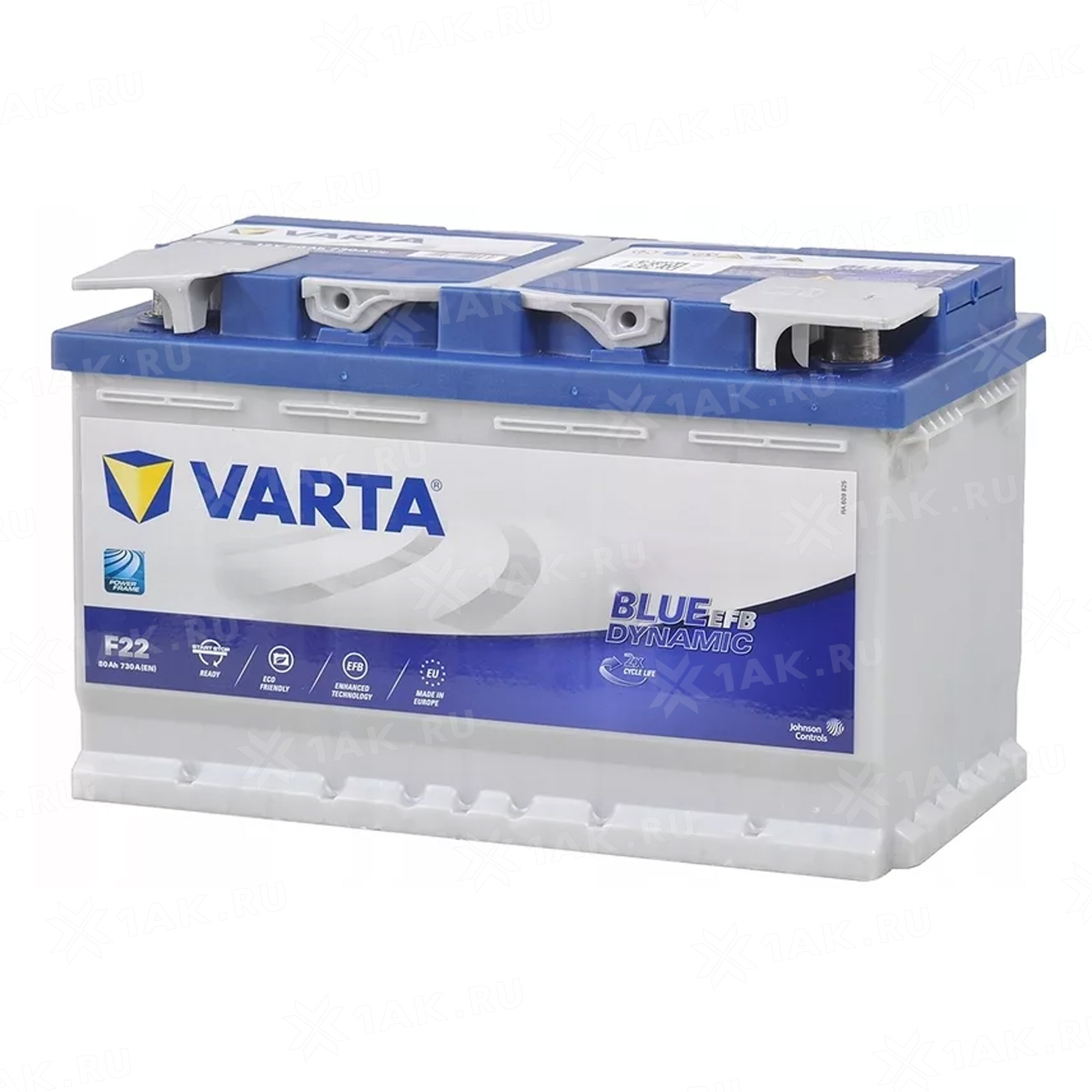 Купить аккумулятор VARTA Blue Dynamic EFB (80 Ah) 730 A, 12 V Обратная, R+  арт.580500 с бесплатной доставкой – 1AK.RU