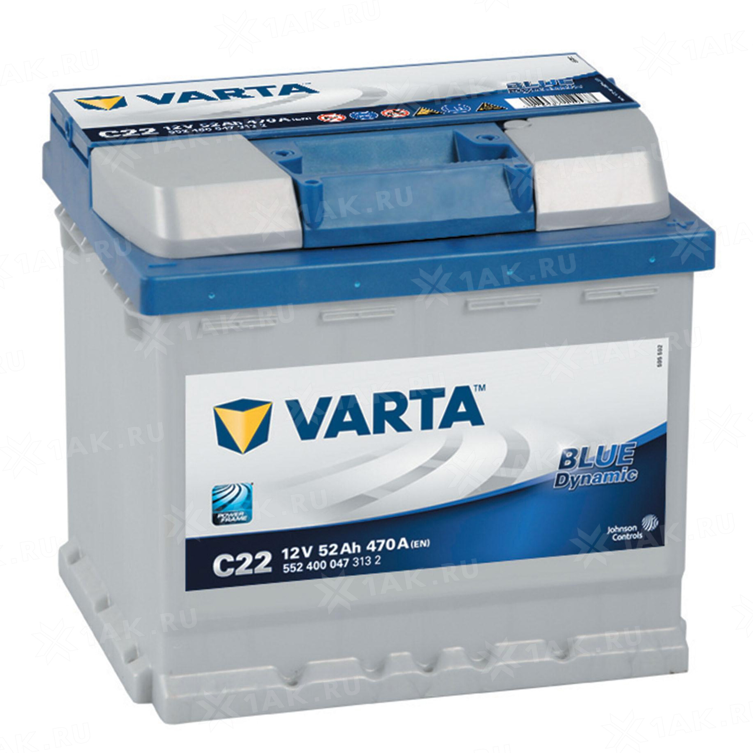 Купить аккумулятор VARTA Blue Dynamic (52 Ah) 470 A, 12 V Обратная, R+  арт.552400047 с бесплатной доставкой – 1AK.RU