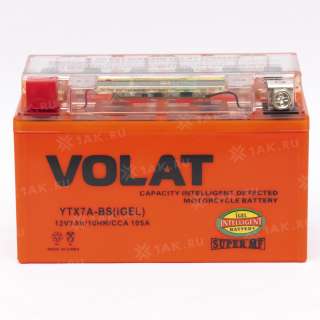 Аккумулятор VOLAT (7 Ah, 12 V) L+ YTX7A-BS арт.YTX7A-BS(iGEL)Volat
