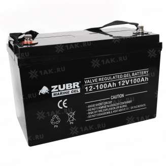 Аккумулятор ZUBR MARINE GEL (100 Ah,12 V) GEL 330x171x214/220 мм 30.5 кг 0