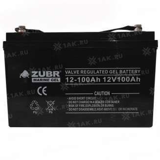 Аккумулятор ZUBR MARINE GEL (100 Ah,12 V) GEL 330x171x214/220 мм 30.5 кг 2
