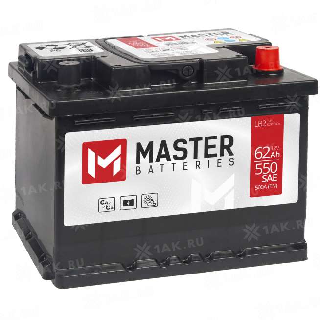Аккумулятор MASTER BATTERIES (62 Ah, 12 V) Обратная, R+ LB2 арт.MB620 0
