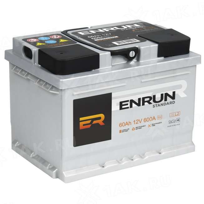 Аккумулятор ENRUN STANDARD (60 Ah, 12 V) Прямая, L+ L2 арт.ES601 0