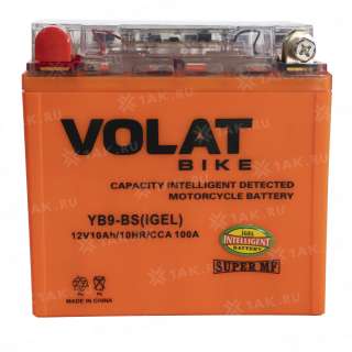 Аккумулятор VOLAT (10 Ah, 12 V) L+ YB9-BS арт.YB9-BS (iGEL)