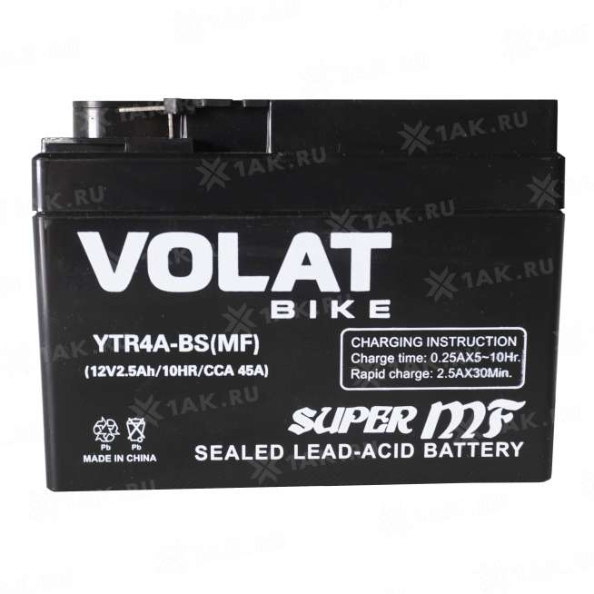 Аккумулятор VOLAT (2.5 Ah, 12 V) Обратная, R+ YTR4A-BS арт.YTR4A-BS(MF)Volat 6