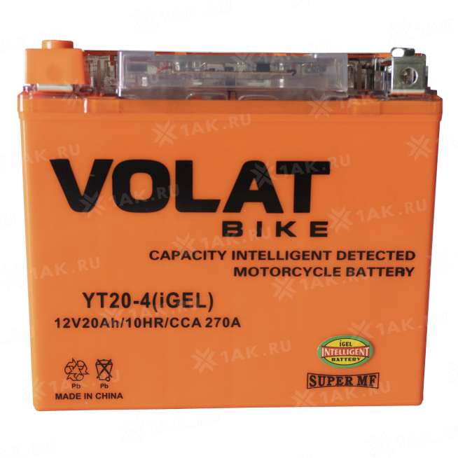 Аккумулятор VOLAT (20 Ah, 12 V) Прямая, L+ YT20-4 арт.YT20-4(iGEL)Volat 7