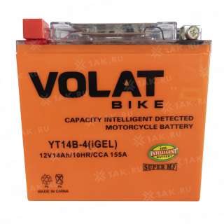 Аккумулятор VOLAT (14 Ah, 12 V) L+ YT14B-4 арт.YT14B-4 (iGEL)