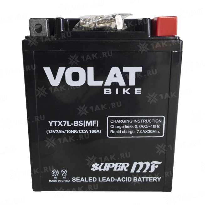 Аккумулятор VOLAT (7 Ah, 12 V) Обратная, R+ YTX7L-BS арт.YTX7L-BS(MF)Volat 6