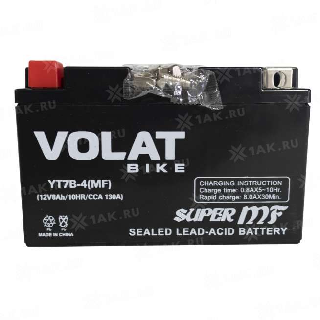 Аккумулятор VOLAT (8 Ah, 12 V) Прямая, L+ YT7B-4 арт.YT7B-4(MF)Volat 6