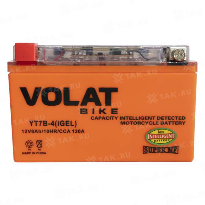 Аккумулятор VOLAT (8 Ah, 12 V) Прямая, L+ YT7B-4 арт.YT7B-4(iGEL)Volat 6