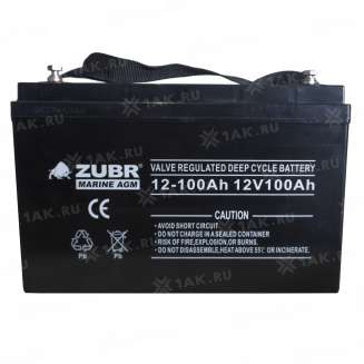 Аккумулятор ZUBR MARINE AGM (100 Ah,12 V) AGM 330x171x214/220 мм 30.5 кг 0