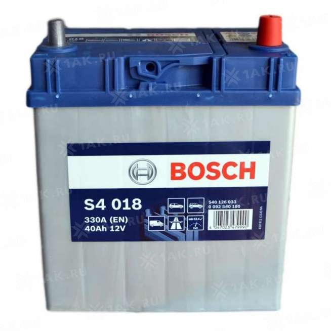 Аккумулятор BOSCH S4 (40 Ah, 12 V) Прямая, L+ В19 арт. 0