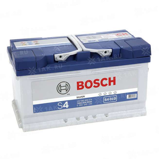 Аккумулятор BOSCH S4 (80 Ah, 12 V) Обратная, R+ LB4 арт. 0
