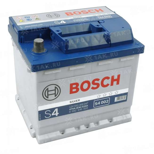 Аккумулятор BOSCH S4 (52 Ah, 12 V) Обратная, R+ L1 арт. 0
