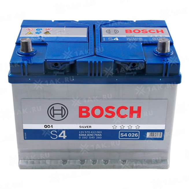 Аккумулятор BOSCH S4 (70 Ah, 12 V) Прямая, L+ D26 арт. 0