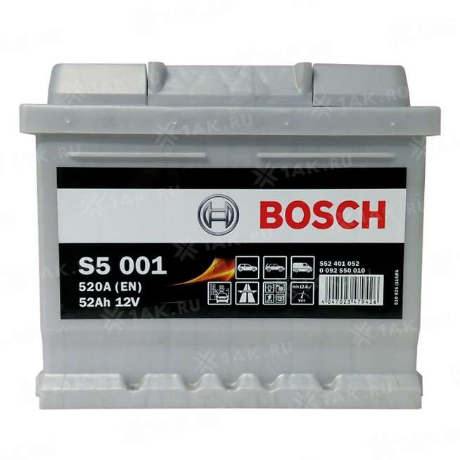Аккумулятор BOSCH S5 (52 Ah, 12 V) Обратная, R+ LB1 арт. 0