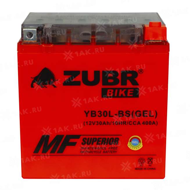 Аккумулятор ZUBR (30 Ah, 12 V) Обратная, R+ YB30L-BS арт.YB30L-BS (iGEL) 4