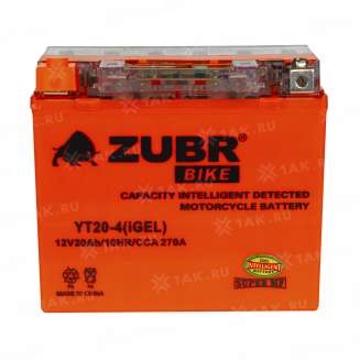 Аккумулятор ZUBR (20 Ач, 12 V) Прямая, L+ YT20-4 арт.YT20-4 (iGEL) 4