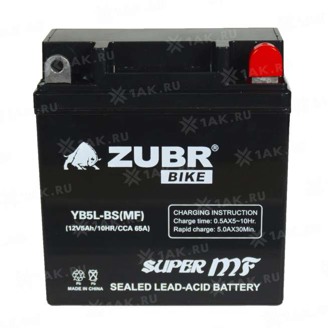 Аккумулятор ZUBR (5 Ah, 12 V) Обратная, R+ YB5L-B арт.YB5L-BS (MF) 2