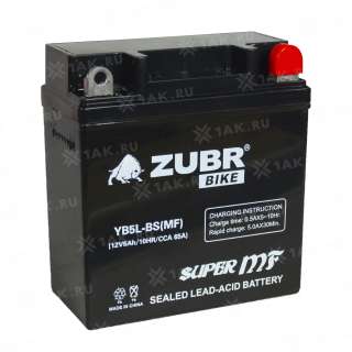 Аккумулятор ZUBR (5 Ah, 12 V) R+ YB5L-B арт.YB5L-BS (MF)
