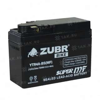 Аккумулятор ZUBR (2.5 Ah, 12 V) R+ YTR4A-BS арт.YTR4A-BS (MF)