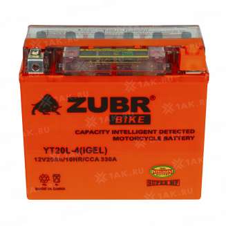 Аккумулятор ZUBR (20 Ah, 12 V) Обратная, R+ YT20L-4 арт.YT20L-4 (iGEL) 0