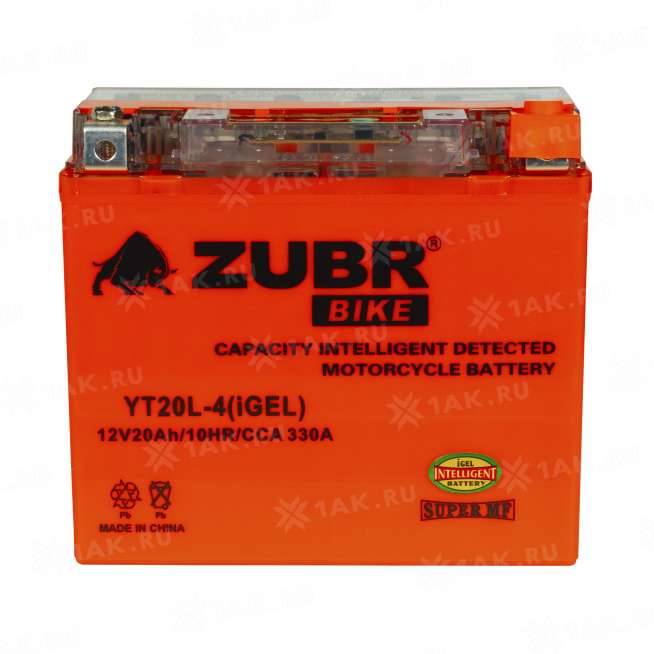 Аккумулятор ZUBR (20 Ah, 12 V) Обратная, R+ YT20L-4 арт.YT20L-4 (iGEL) 2