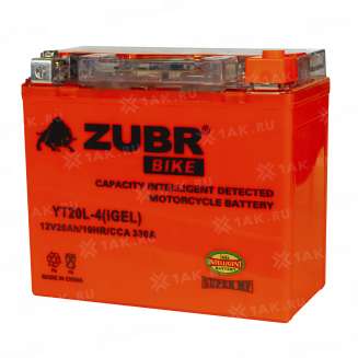 Аккумулятор ZUBR (20 Ач, 12 V) Обратная, R+ YT20L-4 арт.YT20L-4 (iGEL) 4
