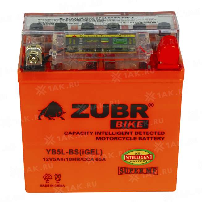 Аккумулятор ZUBR (5 Ah, 12 V) Обратная, R+ YB5L-BS арт.YB5L-BS (iGEL) 1