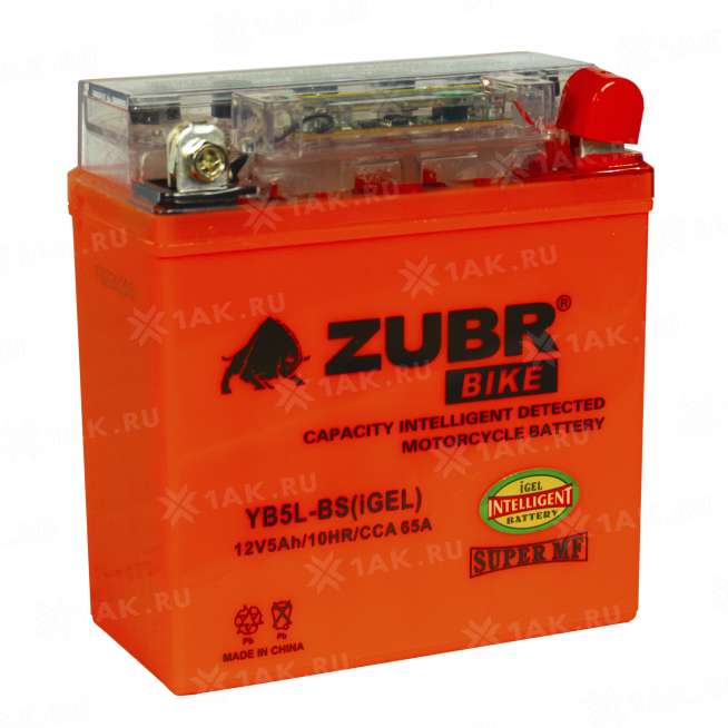 Аккумулятор ZUBR (5 Ah, 12 V) Обратная, R+ YB5L-BS арт.YB5L-BS (iGEL) 2