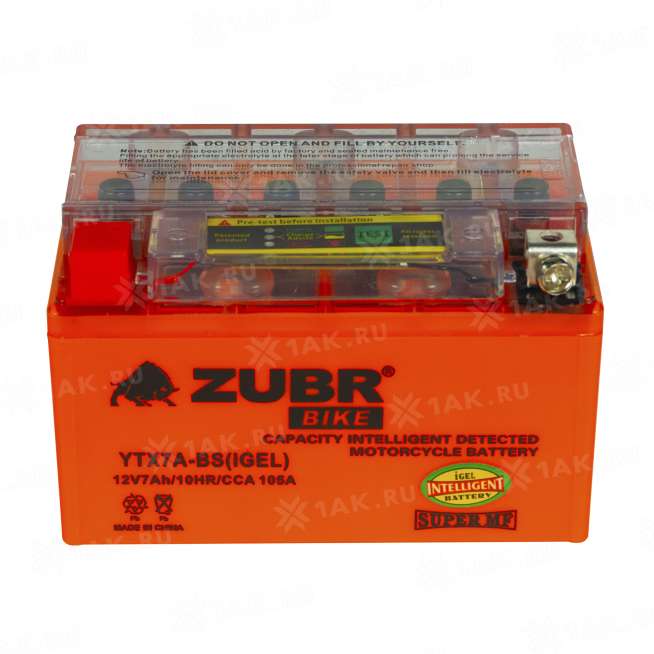 Аккумулятор ZUBR (7 Ah, 12 V) Прямая, L+ YTX7A-BS арт.YTX7A-BS (iGEL) 2