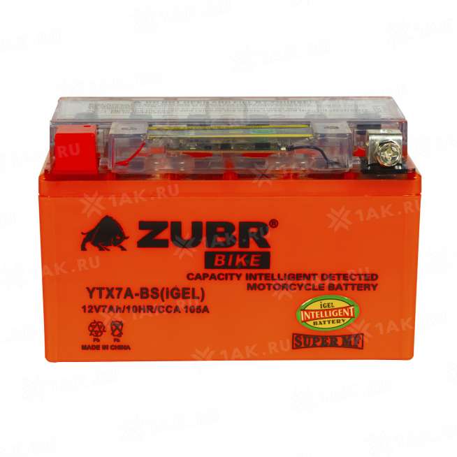 Аккумулятор ZUBR (7 Ah, 12 V) Прямая, L+ YTX7A-BS арт.YTX7A-BS (iGEL) 3