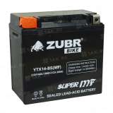 Аккумулятор ZUBR (14 Ah, 12 V) Прямая, L+ YTX14-BS арт.YTX14-BS (MF)