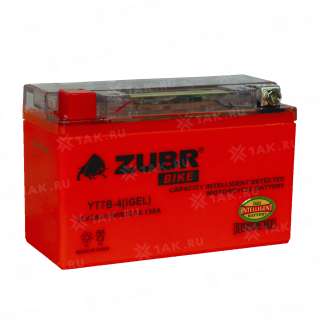 Аккумулятор ZUBR (8 Ah, 12 V) Прямая, L+ YT7B-BS арт.YT7B-4(iGEL)