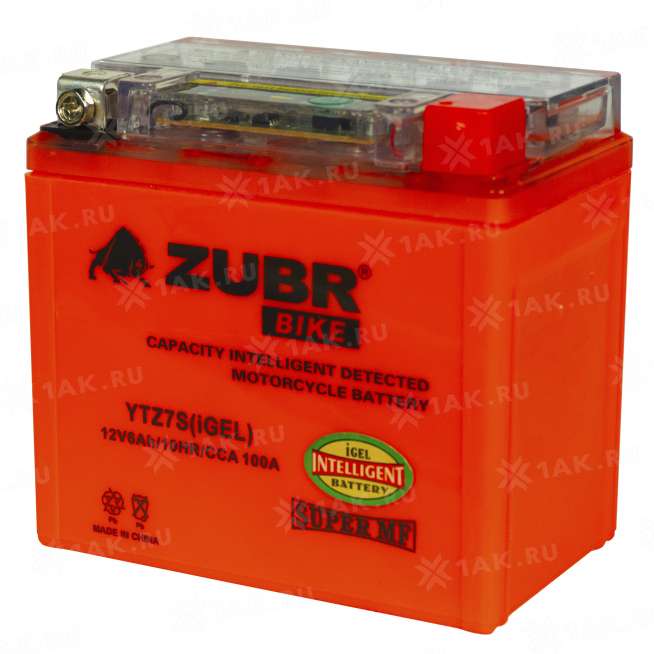 Аккумулятор ZUBR (6 Ah, 12 V) Обратная, R+ YTZ7S арт.YTZ7S (iGEL) 0