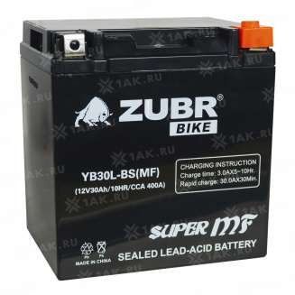 Аккумулятор ZUBR (30 Ah, 12 V) Обратная, R+ YB30L-BS арт.YB30L-BS (MF) 2