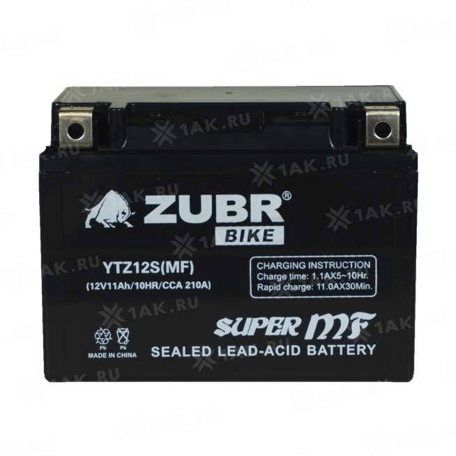 Аккумулятор ZUBR (11 Ah, 12 V) Прямая, L+ YTZ12S арт.YTZ12S (MF) 0