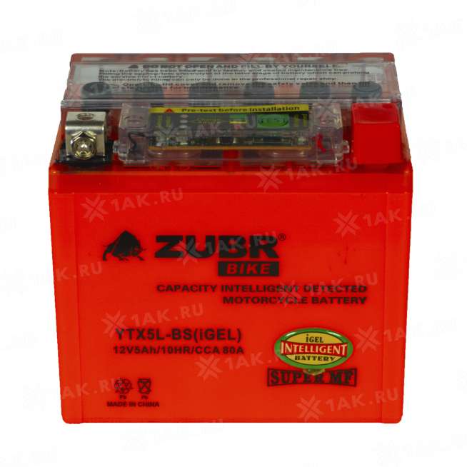 Аккумулятор ZUBR (5 Ah, 12 V) Обратная, R+ YTX5L-BS арт.YTX5L-BS (iGEL) 3