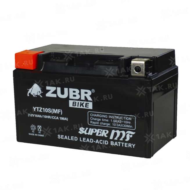 Аккумулятор ZUBR (10 Ah, 12 V) Прямая, L+ YTZ10S арт.YTZ10S (MF) 3