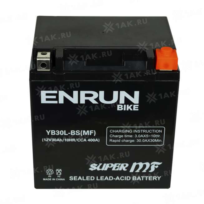 Аккумулятор ENRUN (30 Ah, 12 V) Обратная, R+ YB30L-BS арт.YB30L-BS(MF)Enrun 1