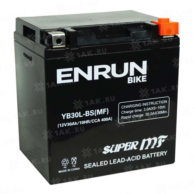 Аккумулятор ENRUN (30 Ah, 12 V) Обратная, R+ YB30L-BS арт.YB30L-BS(MF)Enrun 3