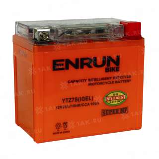 Аккумулятор ENRUN (6 Ah, 12 V) Обратная, R+ YTZ7S арт.YTZ7S (iGEL)Enrun