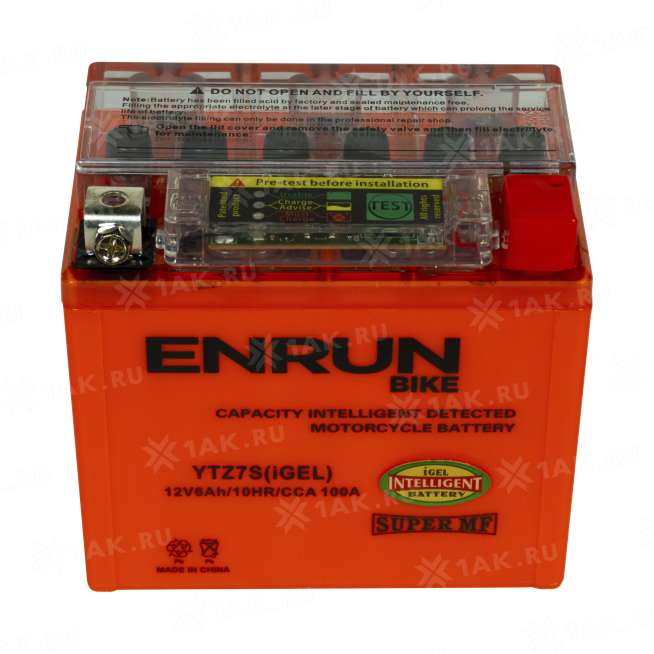 Аккумулятор ENRUN (6 Ah, 12 V) Обратная, R+ YTZ7S арт.YTZ7S (iGEL)Enrun 1