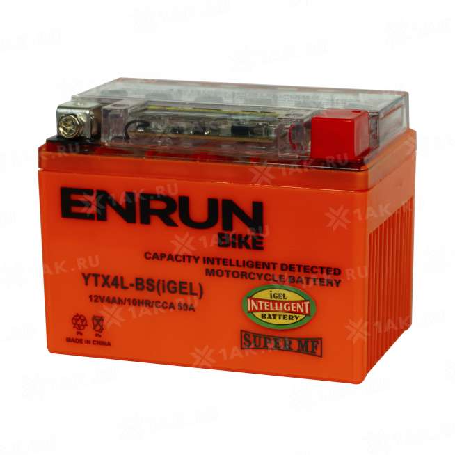 Аккумулятор ENRUN (4 Ah, 12 V) Обратная, R+ YTX4L-BS арт.YTX4L-BS(iGEL)Enrun 1